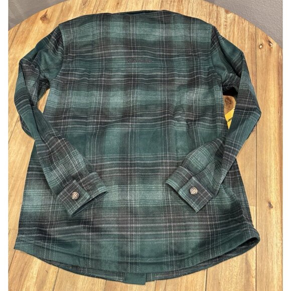 NEW GREEN SKI-DOO LADIES 2XL LIFESTYLE PLAID FLANNEL HEAVY OVERSHIRT - Picture 5 of 11
